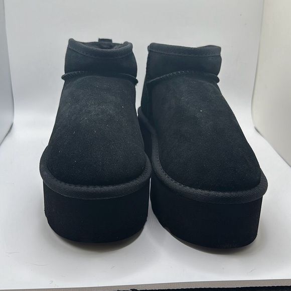 CUSHIONAIRE Women's Genuine Suede pull on platform boot +Memory Foam 7.5 BLACK - Picture 2 of 7